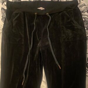 black velour juicy couture flared sweatpants